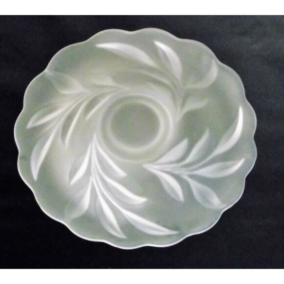 VTG Frosted Glass 12” SERVING BOWL Pedestal Centerpiece Fruit Salad Plate Dish - Picture 5 of 5